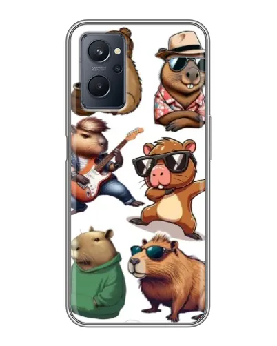 Чехол для Realme 9i с картинкой «Крутые капибары музыканты»