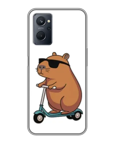 Чехол для Realme 9i с картинкой «Капибара на самокате»