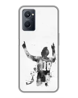 Чохол для Realme 9i з картинкою «Чорно-білий силует Мессі» Чохол для Realme 9i з картинкою «Чорно-білий силует Мессі»