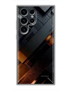 Чехол для Realme C100 с картинкой «Черные геометрические блоки»