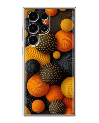 Чехол для Realme C100 с картинкой «Объемные оранжевые сферы»