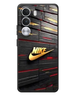 Чехол для Realme C100i с картинкой «Золотой Nike на металле»