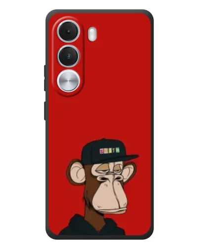 Чехол для Realme C100i с картинкой «Bored Ape — красный фон»