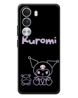Чехол для Realme C100i с картинкой «Kuromi — черный минимализм»