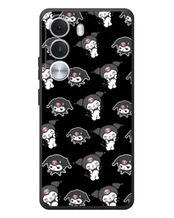 Чехол для Realme C100i с картинкой «Черный паттерн Kuromi»