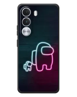 Чехол для Realme C100i с картинкой «Among Us неон-арт»