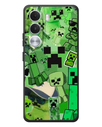Чехол для Realme C100i с картинкой «Криперы Minecraft»