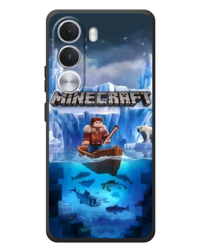 Чехол для Realme C100i с картинкой «Minecraft ледяной мир»