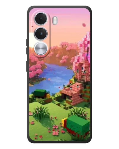 Чехол для Realme C100i с картинкой «Розовое дерево Minecraft»