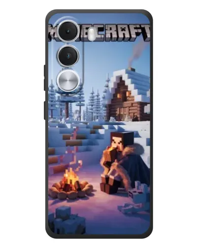 Чехол для Realme C100i с картинкой «Зимний Minecraft»