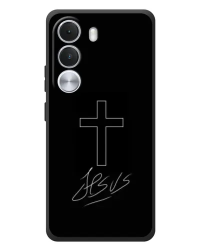Чехол для Realme C100i с картинкой «Графический крест Jesus» Чехол для Realme C100i с картинкой «Графический крест Jesus»