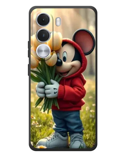 Чехол для Realme C100i с картинкой «Микки с тюльпанами»