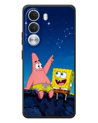 Чехол для Realme C100i с картинкой «Губка Боб и Патрик ночью»