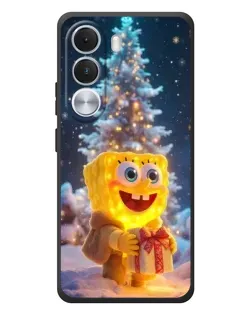 Чехол для Realme C100i с картинкой «Рождественский Спанч Боб»