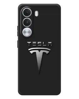 Чехол для Realme C100i с картинкой «Стальной логотип Tesla»