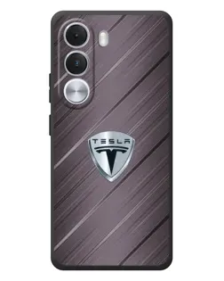 Чехол для Realme C100i с картинкой «Металлическая текстура Tesla»