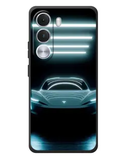 Чехол для Realme C100i с картинкой «Tesla в неоне»