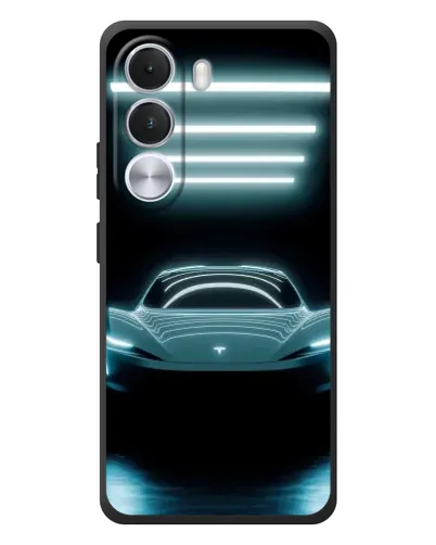 Чехол для Realme C100i с картинкой «Tesla в неоне» Чехол для Realme C100i с картинкой «Tesla в неоне»