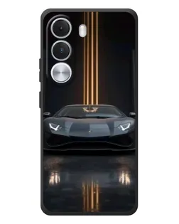 Чехол для Realme C100i с картинкой «Lamborghini золотые линии»