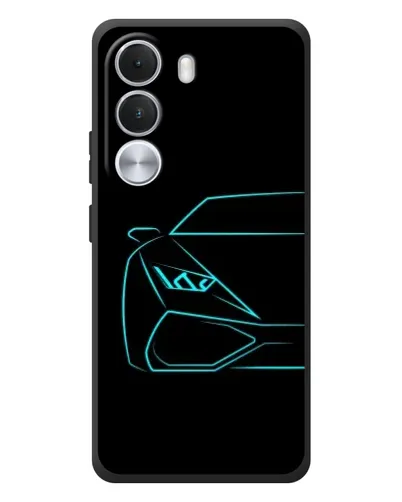 Чехол для Realme C100i с картинкой «Голубой силуэт Lamborghini» Чехол для Realme C100i с картинкой «Голубой силуэт Lamborghini»