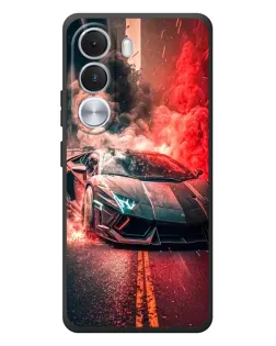 Чехол для Realme C100i с картинкой «Lamborghini красный дым»