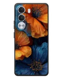 Чехол для Realme C100i с картинкой «Яркая сине-оранжевая флора» Чехол для Realme C100i с картинкой «Яркая сине-оранжевая флора»