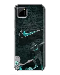 Чехол для Realme C11 с картинкой «Спортивный арт Nike»