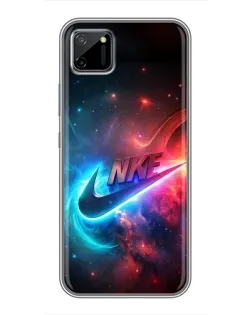 Чехол для Realme C11 с картинкой «Огненный логотип Nike»