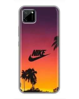 Чехол для Realme C11 с картинкой «Nike на закате солнца»