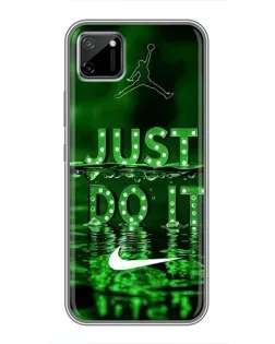 Чехол для Realme C11 с картинкой «Зеленый неоновый Nike»