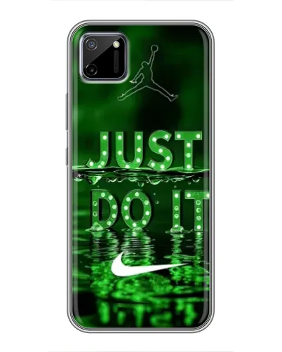 Чехол для Realme C11 с картинкой «Зеленый неоновый Nike»