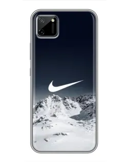 Чехол для Realme C11 с картинкой «Nike — зимние горы»