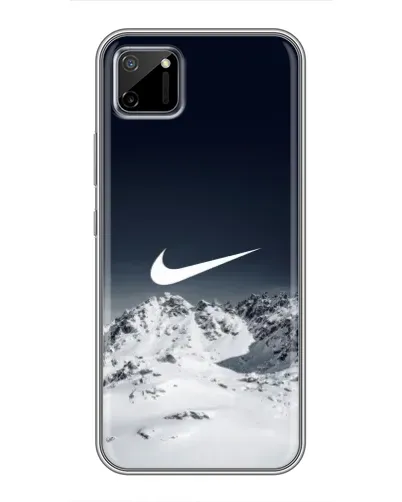 Чехол для Realme C11 с картинкой «Nike — зимние горы»