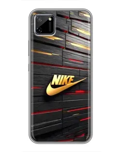 Чехол для Realme C11 с картинкой «Золотой Nike на металле»