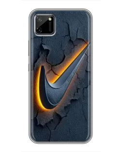 Чехол для Realme C11 с картинкой «Объемный логотип Найк»