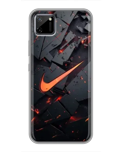 Чехол для Realme C11 с картинкой «Nike — эффект разломов»