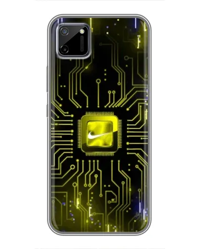 Чехол для Realme C11 с картинкой «Nike — золотая искра»