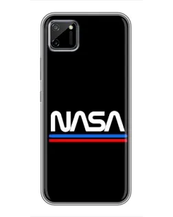 Чехол для Realme C11 с картинкой «NASA — классика Red Blue»