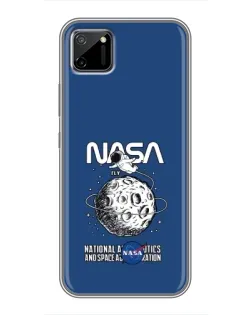 Чехол для Realme C11 с картинкой «NASA — лунная миссия»