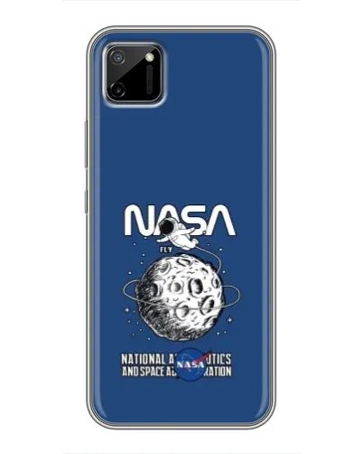 Чехол для Realme C11 с картинкой «NASA — лунная миссия»