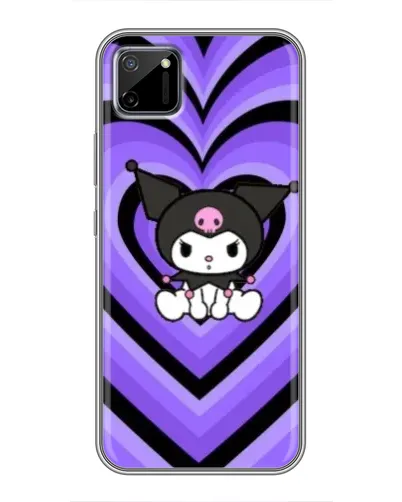 Чехол для Realme C11 с картинкой «Kuromi и фиолетовые сердца»