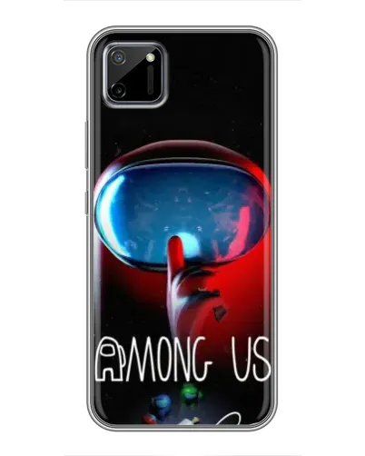 Чехол для Realme C11 с картинкой «Красный импостер — макро»