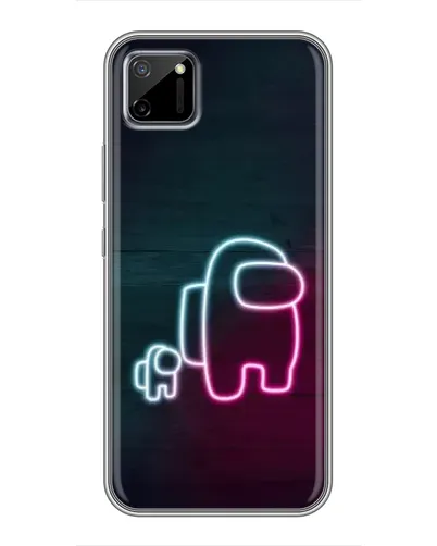 Чехол для Realme C11 с картинкой «Among Us неон-арт»