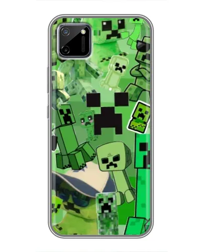 Чехол для Realme C11 с картинкой «Криперы Minecraft»