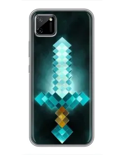 Чехол для Realme C11 с картинкой «Алмазный меч неон»