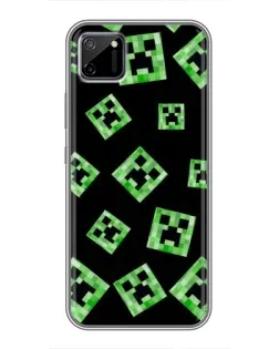 Чехол для Realme C11 с картинкой «Паттерн с криперами»
