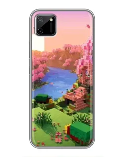 Чехол для Realme C11 с картинкой «Розовое дерево Minecraft»