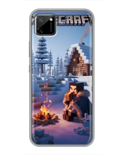 Чехол для Realme C11 с картинкой «Зимний Minecraft»