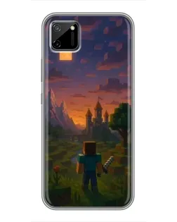 Чехол для Realme C11 с картинкой «Стив у башни»