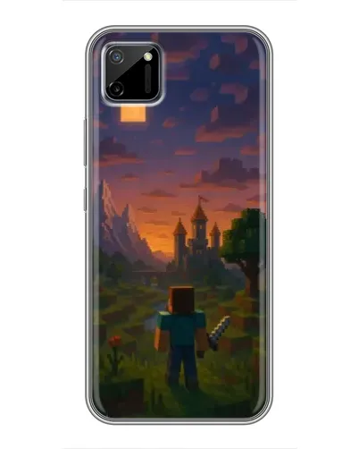 Чехол для Realme C11 с картинкой «Стив у башни»